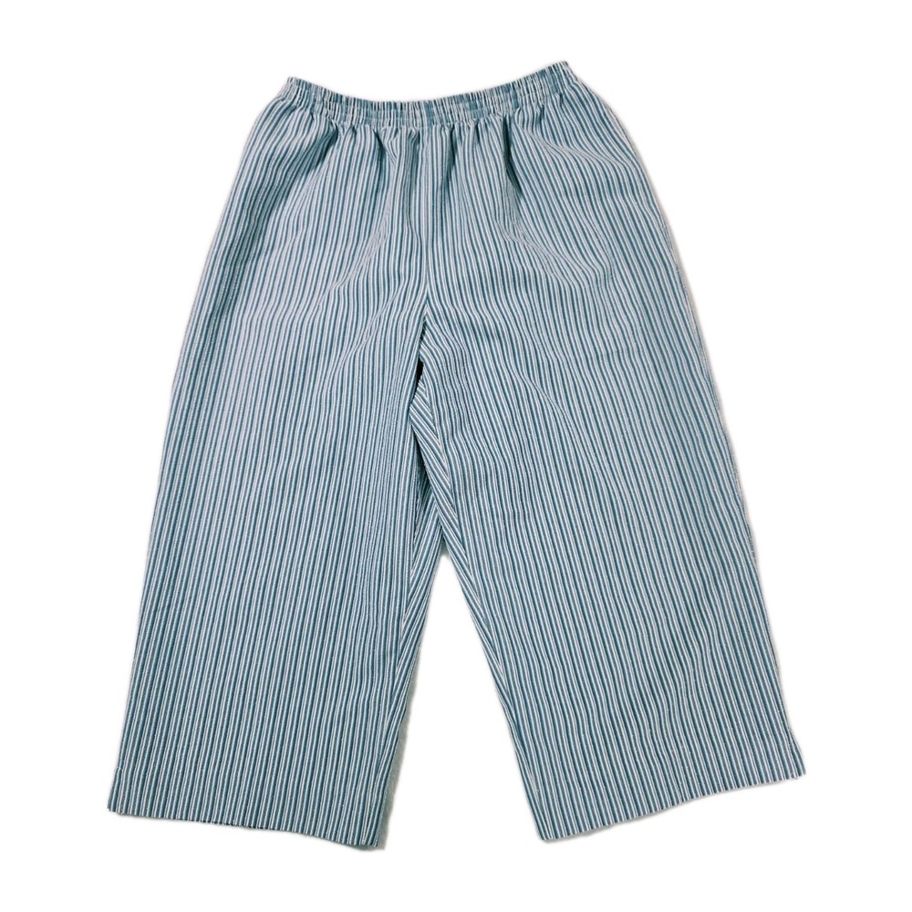 Alfred Dunner Women's Capri Pants Striped  Pockets Size 10 Elastic Waist